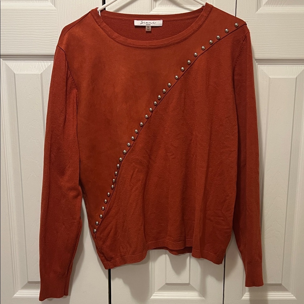 Rust Studded Sweatshirt